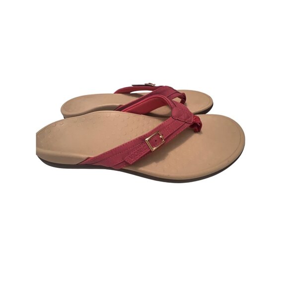 Vionic Womens Size 9 Red Sandals With Buckle Strap & Non-Slip Sole - Picture 3 of 7